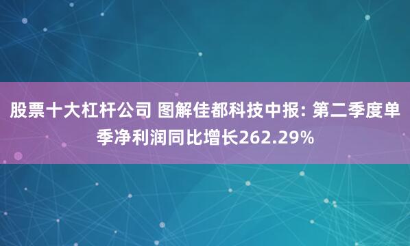 股票十大杠杆公司 图解佳都科技中报: 第二季度单季净利润同比增长262.29%
